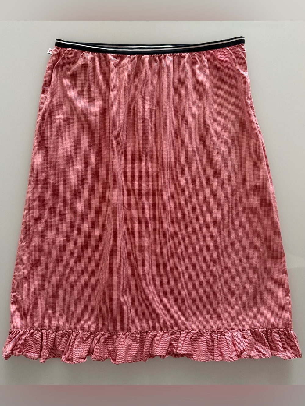 Polo Ralph Lauren Vintage Red & White Gingham Ruffles Skirt -Sz 10- 100% Cotton